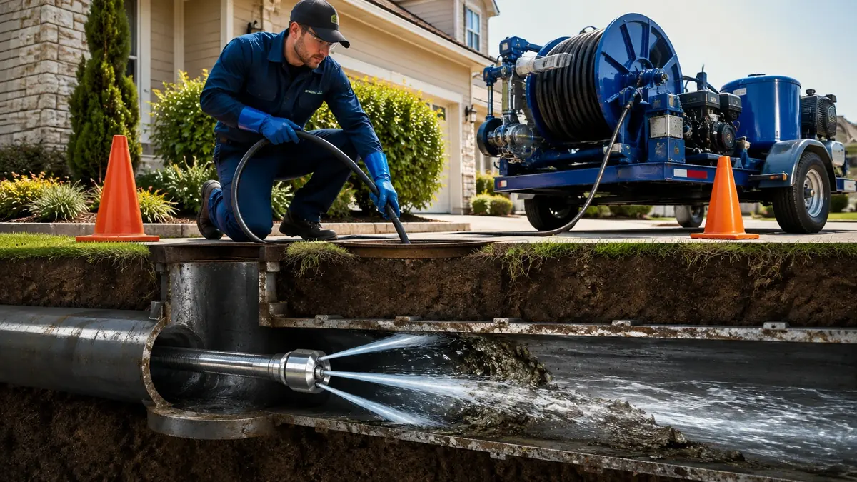 Main Sewer Line Hydro Jet Cleaning in San Anselmo